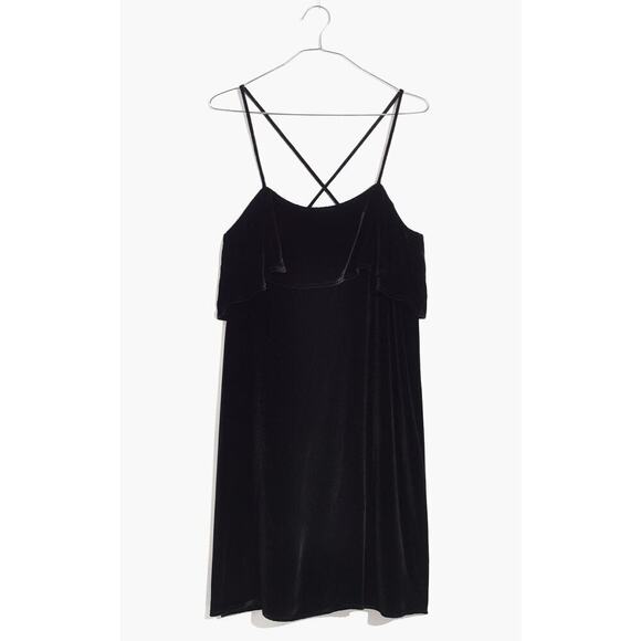 Madewell Velvet Ruffle Mini Dress - Picture 4 of 7